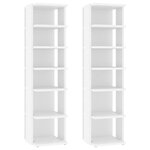 vidaXL Armoires à chaussures 2 Pièces Blanc 27 5x27x102cm bois ingénierie