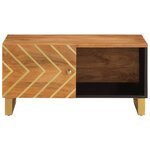 vidaXL Table basse marron et noir 80x50x40 cm bois de massif manguier