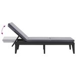 vidaXL Chaise longue avec coussin anthracite 186x60x29 cm PP