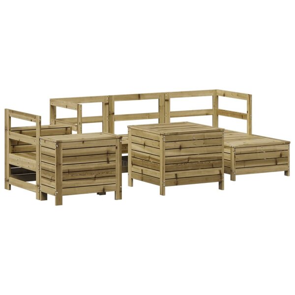 vidaXL Salon de jardin 7 Pièces bois de pin imprégné