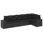 vidaXL Salon de jardin 6 Pièces avec coussins noir résine tressée