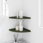 vidaXL Étagère flottante avec étagère 2 Pièces Vert olive 30 x 30 x 2 cm