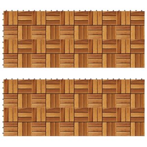 Kit tuiles de plancher en acacia 30 x 30 cm 20 Pièces