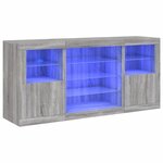 vidaXL Buffet avec lumières LED sonoma gris 142 5x37x67 cm