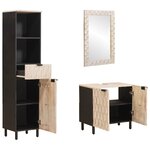 vidaXL Ensembles de salle de bain 3 Pièces Finition Lavage Blanc