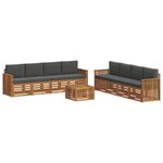 vidaXL Ensemble de canapés d'extérieur 9 pc Naturel et Anthracite