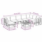 Ensemble de canapé de jardin avec coussin 9 Pièces Noir Aluminium