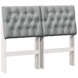 vidaXL Tête de lit capitonnée Gris clair 120 cm Pin massif