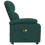 vidaXL Fauteuil électrique de massage Vert foncé Tissu