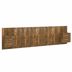 vidaXL Tête de lit avec armoires Chêne fumé Bois d'ingénierie