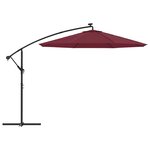 vidaXL Tissu de remplacement pour parasol déporté Rouge bordeaux 350cm