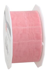 Organza sheer 25-m-rouleau 40 mm rose