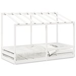vidaXL Lit pour enfants avec toit blanc 90x200 cm bois massif de pin