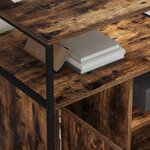 vidaXL Gabarit de bureau avec station de recharge avec roue Chêne fumé