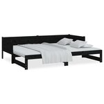 vidaXL Lit coulissant sans matelas noir 2x(80x200)cm