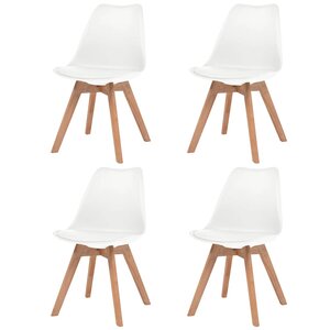 vidaXL Chaises à manger lot de 4 Blanc Plastique