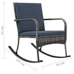 vidaXL Chaise à bascule de jardin Résine tressée Anthracite