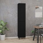 Vidaxl buffet haut noir 35x34x180 cm bois d'ingénierie