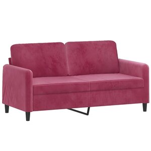 vidaXL Canapé à 2 places Rouge bordeaux 140 cm Velours