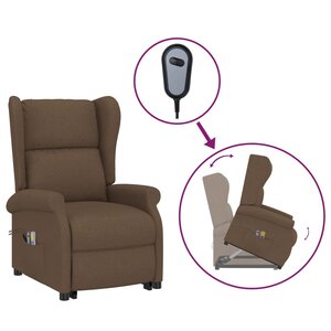 vidaXL Fauteuil de massage Marron Tissu