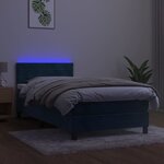 vidaXL Sommier à lattes de lit et matelas et LED Bleu foncé 90x190 cm
