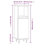 vidaXL Armoire de salle de bain gris béton 30x30x100 cm