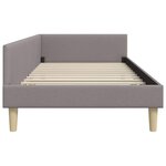vidaXL Cadre de lit d'angle avec tête de lit Taupe 90 x 190 cm tissu