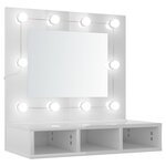 vidaXL Armoire à miroir avec LED Blanc brillant 60x31 5x62 cm