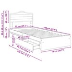 vidaXL Lit de Rangement avec tiroir Noir 70 x 190 cm Bois d'ingénierie