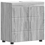 vidaXL Ensemble d'armoire de salle de bain TULUM Gris Sonoma