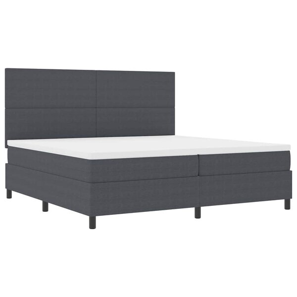 vidaXL Lit à ressort LED Gris foncé et blanc 200 x 200 cm