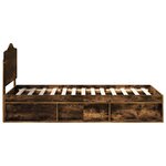 vidaXL Cadre de lit Chêne fumé 100 x 200 cm Pin massif