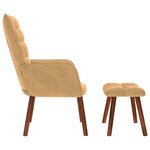 vidaXL Chaise de relaxation avec tabouret Marron Velours