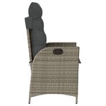 vidaXL Chaises inclinables de jardin lot de 2 et coussins gris rotin
