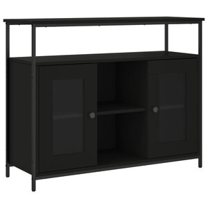 vidaXL Buffet noir 100x35x80 cm bois d'ingénierie