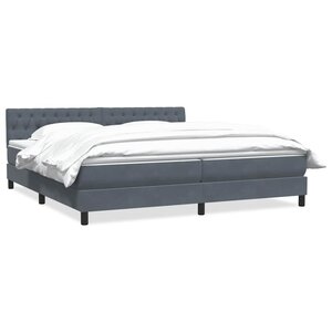 vidaXL Sommier à lattes de lit et matelas gris foncé 180x220cm velours