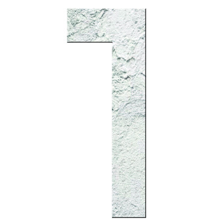 Numéro 1- Numéro adhésif pour boîtes aux lettres- Pierre véritable 50 mm  Albatre