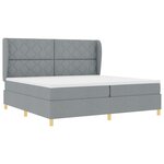 Lit à ressort vidaXL avec matelas gris clair 200x200 cm tissu