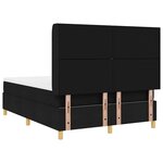 vidaXL Lit à Ressorts avec matelas Noir 140 x 190 cm tissu