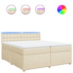 vidaXL Sommier à lattes de lit avec matelas Crème 200x200 cm Tissu
