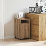 vidaXL Armoire avec roues chêne artisanal 33x38x60cm bois d'ingénierie