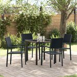vidaXL Ensemble de salle à manger pour jardin 5 Pièces Noir Poly rotin