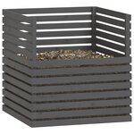 vidaXL Composteur Gris 100x100x102 cm Bois massif de pin