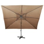 vidaXL Parasol de jardin en porte-à-faux avec double toit taupe
