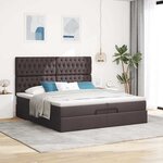 VidaXL Cadre de lit ottoman avec matelas marron foncé 200x200 cm tissu