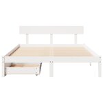 vidaXL Cadre de lit sans matelas blanc 150x200 cm bois de pin massif