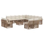 vidaXL Ensemble de canapé de jardin 14 Pièces Beige et blanc crème