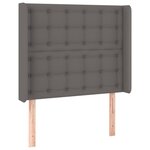 vidaXL Sommier à lattes de lit matelas LED Gris 90x190 cm Similicuir