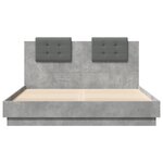 vidaXL Cadre de lit avec LED sans matelas gris béton 140x200 cm