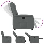 vidaXL Fauteuil inclinable en tissu gris foncé